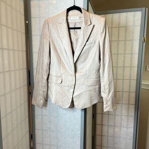 Calvin Klein cream/beige snakeskin pattern blazer